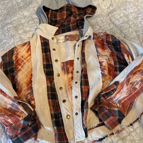 Oil & Hali Corduroy & Rust Plaid Hooded Jacket - Picture 4 of 5